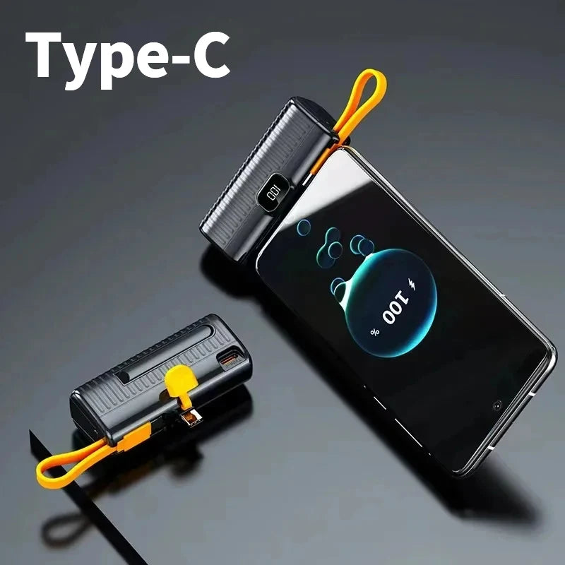 Mini Power Bank with Built-in Cable & Display
