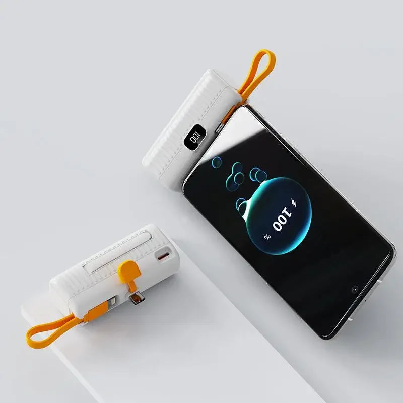 Mini Power Bank with Built-in Cable & Display
