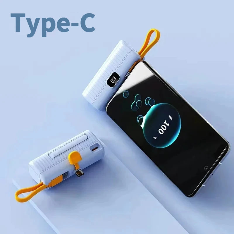 Mini Power Bank with Built-in Cable & Display