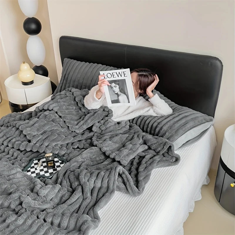 Luxurious Multifunctional Velvet Blanket for Winter Warmth