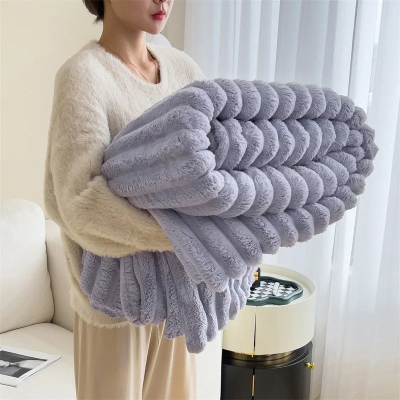 Luxurious Multifunctional Velvet Blanket for Winter Warmth