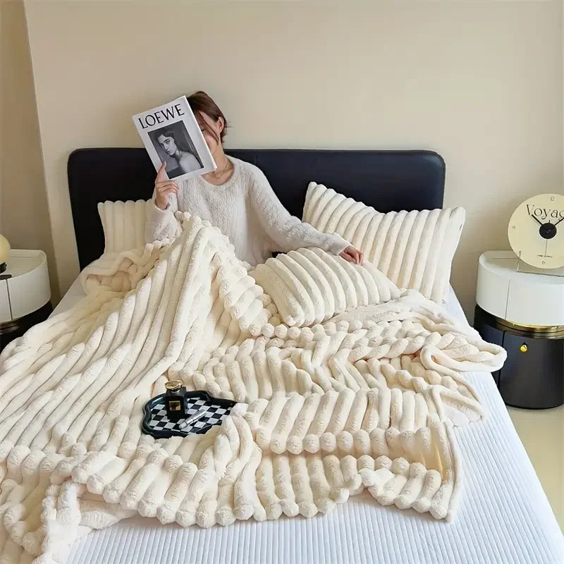 Luxurious Multifunctional Velvet Blanket for Winter Warmth