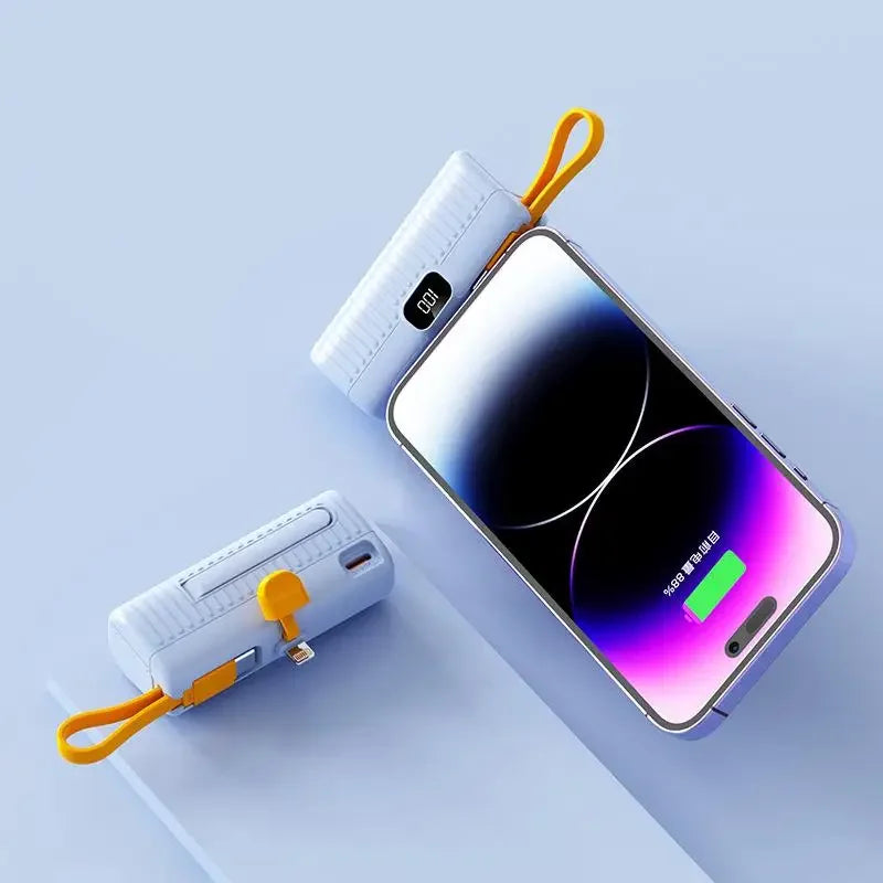 Mini Power Bank with Built-in Cable & Display