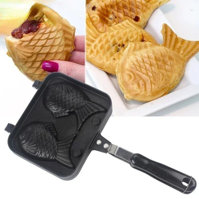 Double Fish Shaped Taiyaki Waffle Maker Pan