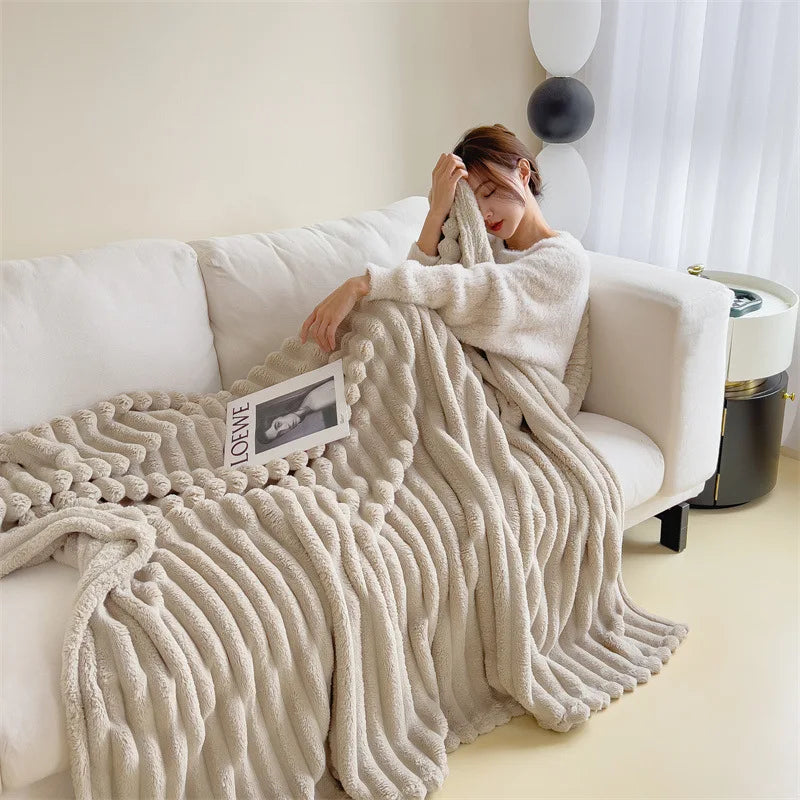 Luxurious Multifunctional Velvet Blanket for Winter Warmth