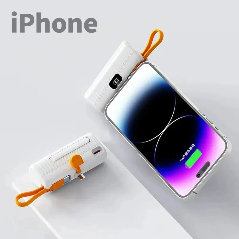 Mini Power Bank with Built-in Cable & Display