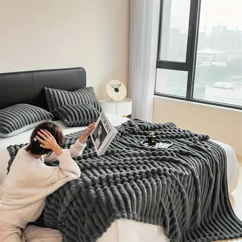 Luxurious Multifunctional Velvet Blanket for Winter Warmth