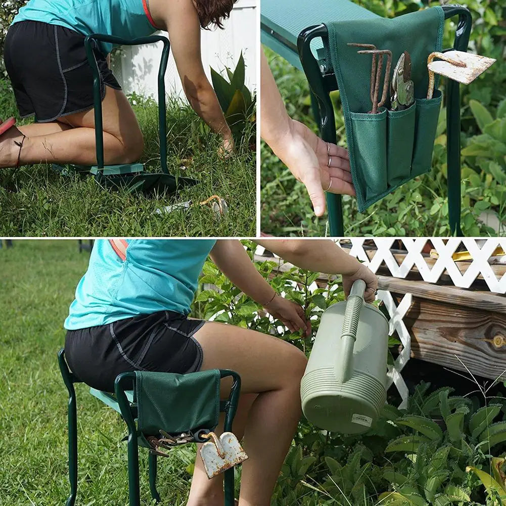 Portable Garden Kneeler with Tool Storage Bag