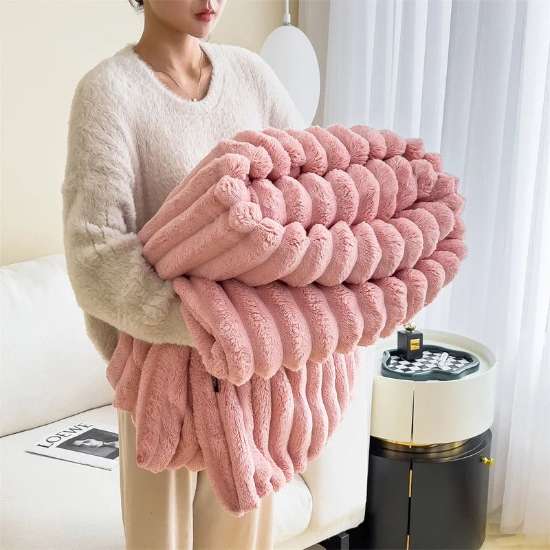 Luxurious Multifunctional Velvet Blanket for Winter Warmth