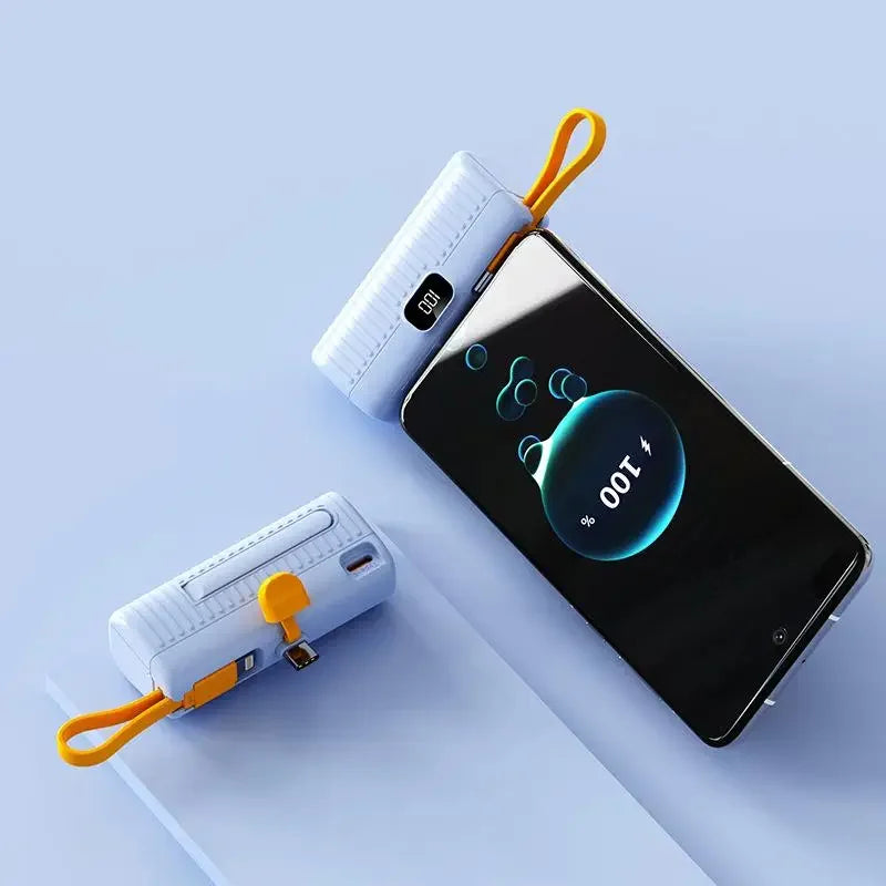 Mini Power Bank with Built-in Cable & Display