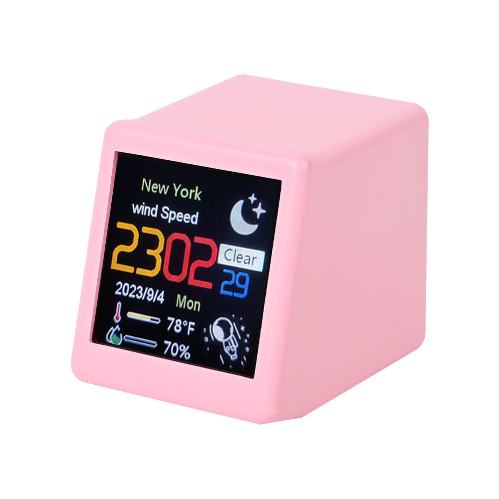 Digital Table Clock with Weather Display - Small TV Design