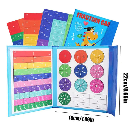 Children Magnetic Fraction Learning Math Toys Wooden Fraction Book Set Parish Teaching Aids Arithmetic Learning Educational Toys