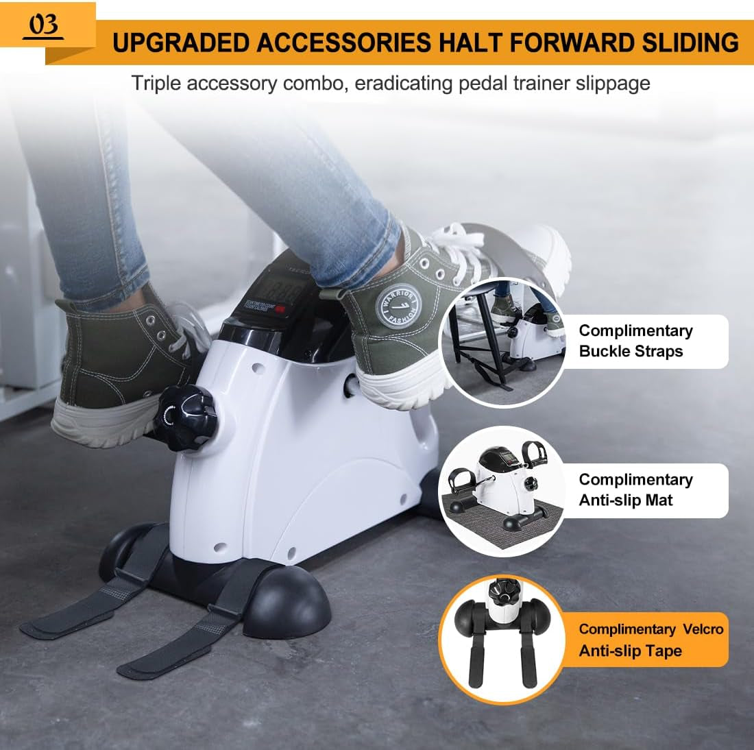 Pedal Exerciser Stationary under Desk Mini Exercise Bike - Peddler Exerciser with LCD Display, Foot Pedal Exerciser for Seniors,Arm/Leg Exercise