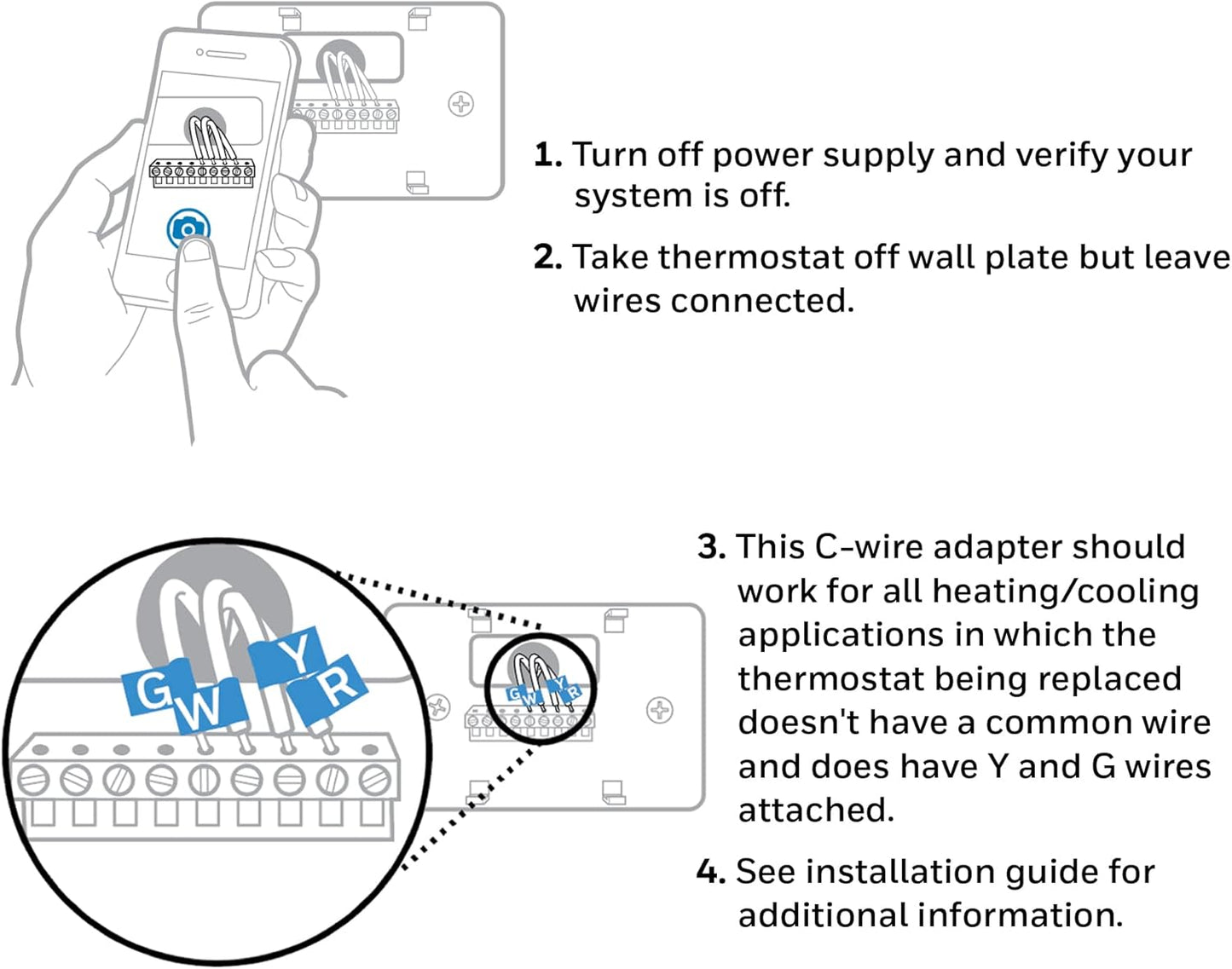 C-Wire Adapter for  Wi-Fi Thermostats and Redlink 8000 Series Thermostats