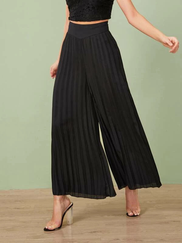 Pleated Wide-Leg Pants – Stylish and Comfortable Women's Trousers