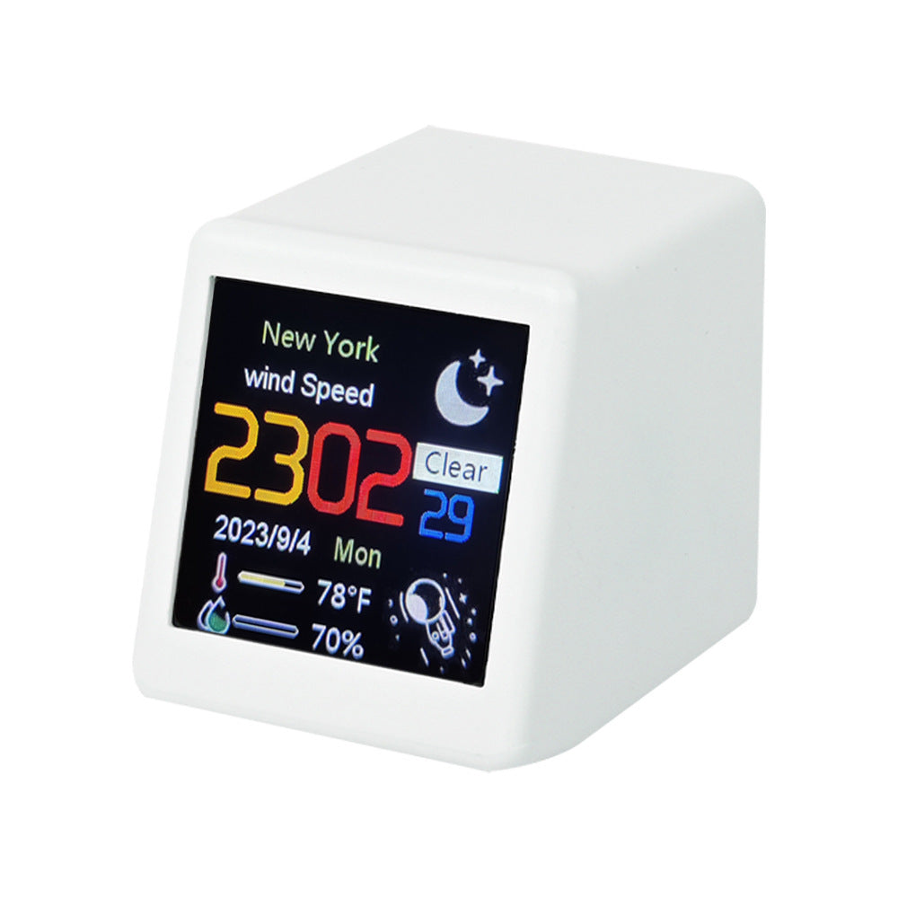 Digital Table Clock with Weather Display - Small TV Design