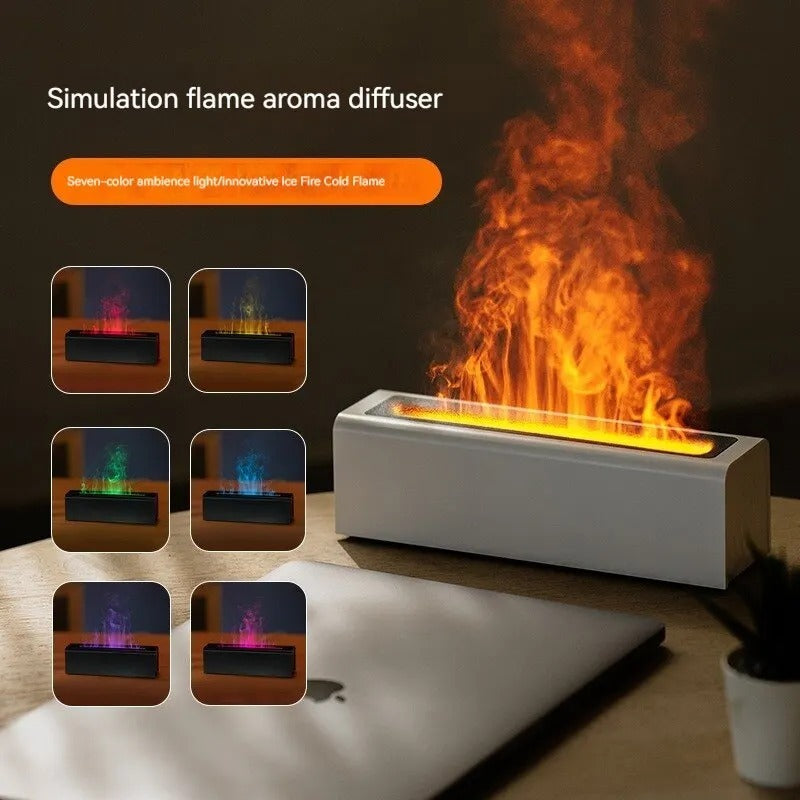 Colorful USB Flame Aroma Diffuser, Plug-in Essential Oil