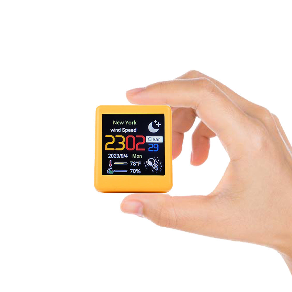 Digital Table Clock with Weather Display - Small TV Design