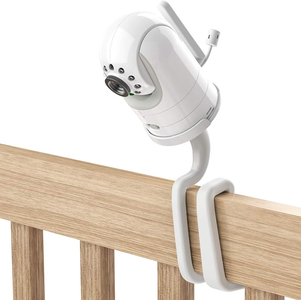 Adjustable Crib Mount for Infant Optics Dxr-8/Pro/Motorola Baby Monitor, Versatile for Infant Optics Baby Monitor Versatile Twist Holder without Tools or Wall Damage(White)