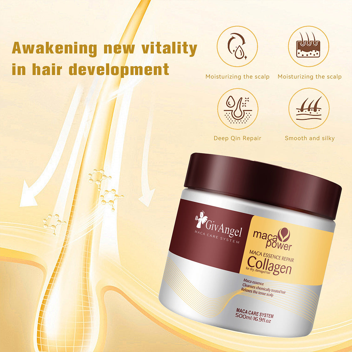 Nourishing Collagen Hair Mask - 500ml for Dry, Damaged Hair