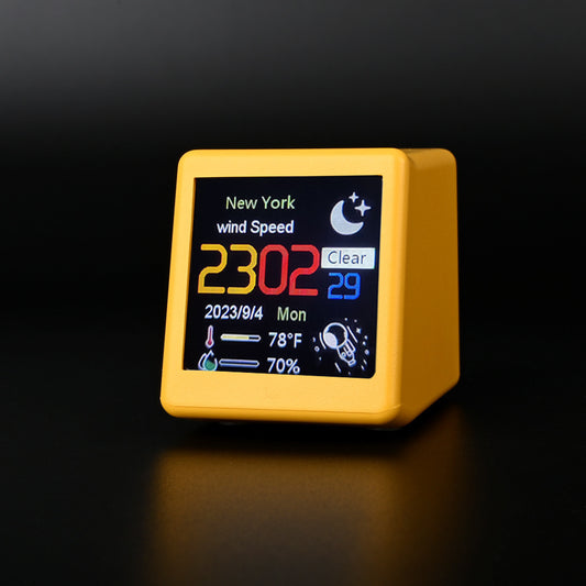 Digital Table Clock with Weather Display - Small TV Design