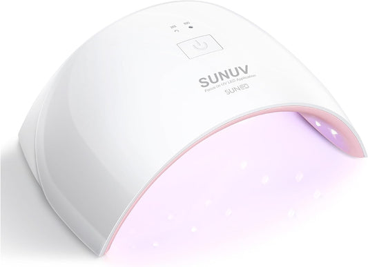 UV Nail Lamp, Nail Dryer for Gel Nail Polish UV Light for Gel Nails with Sensor 2 Timers SUN9C Pink Gift for Women Girls