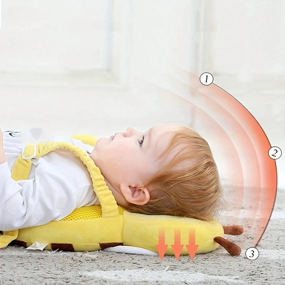 Breathable Baby Toddler Anti-Fall Pillow,Protect Baby Walking,Baby Safety Pillow Bee,Anti-Collision Headrest Protector Cap