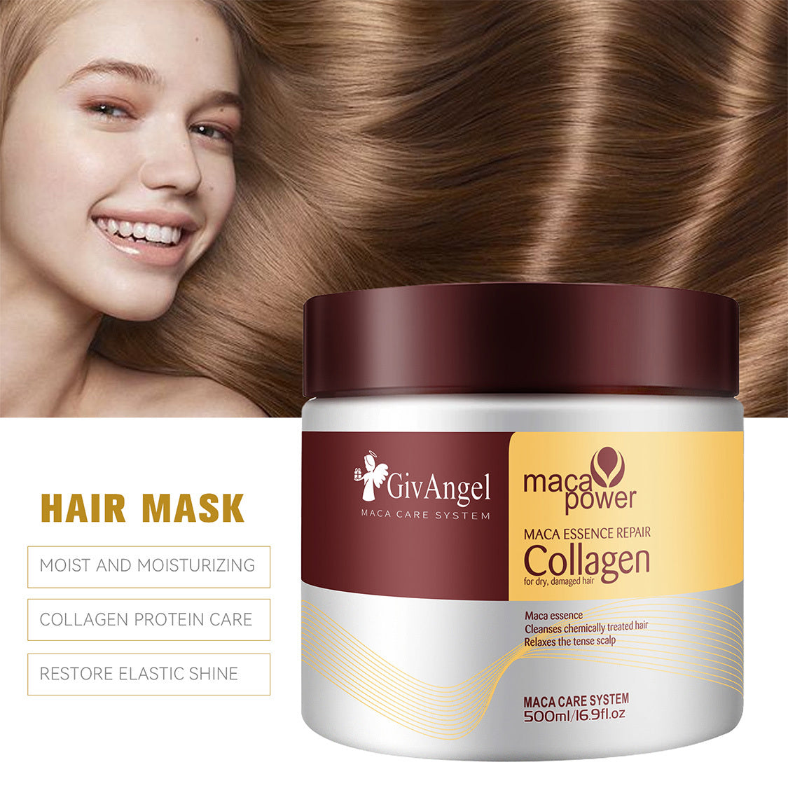 Nourishing Collagen Hair Mask - 500ml for Dry, Damaged Hair