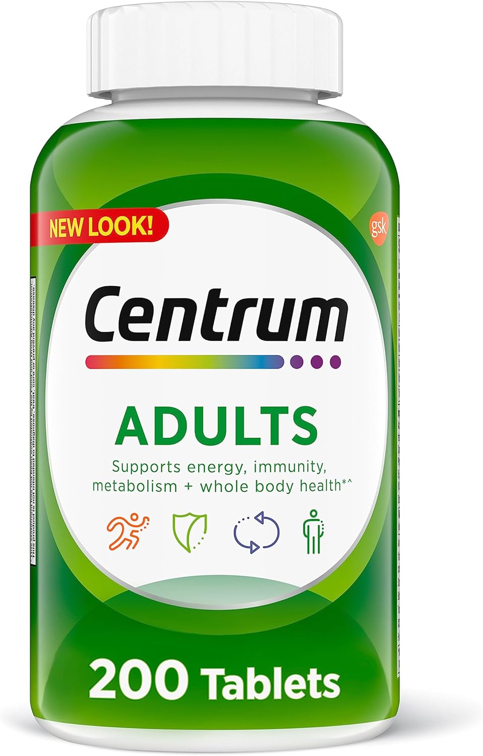 Adult Multivitamin/Multimineral Supplement with Antioxidants, Zinc, Vitamin D3 and B Vitamins, Gluten Free, Non-Gmo Ingredients - 200 Count