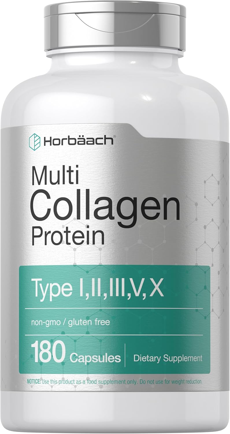 Multi Collagen Protein 2000 Mg | 180 Capsules | Hydrolyzed Collagen Type I, II, III, V, X | Keto & Paleo Friendly, Non-Gmo, Gluten Free Supplement