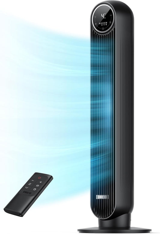 Quiet Tower Fan for Bedroom – Bladeless, 4 Speeds, 90° Oscillation, 8H Timer