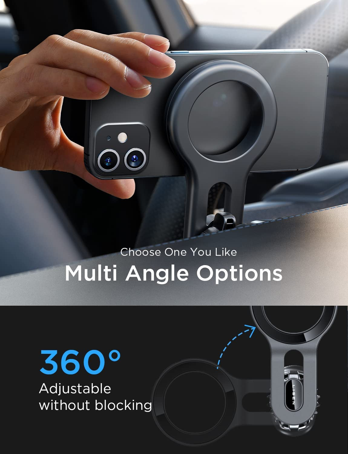 for Strong Magsafe Car Mount, [Quick Install] Ultra Magnetic Long Arm Mag Safe Car Phone Holder Vent, Car Accessories Fit for Samsung a 16 Iphone 15 Pro plus Max 14 13 12 Mini Men Women