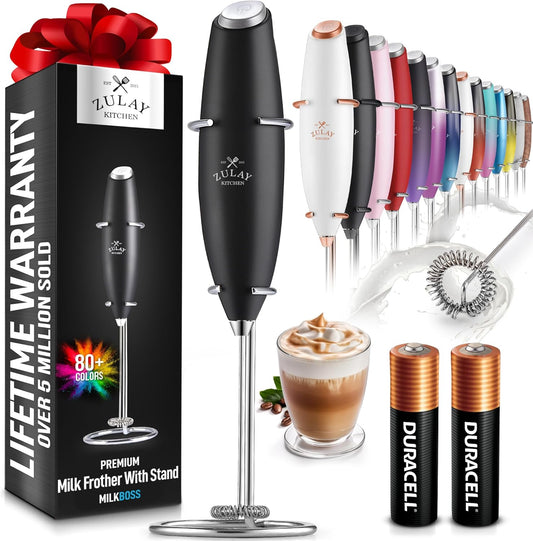 Milk Frother – Electric Foam Maker with Duracell Batteries for Coffee & Matcha