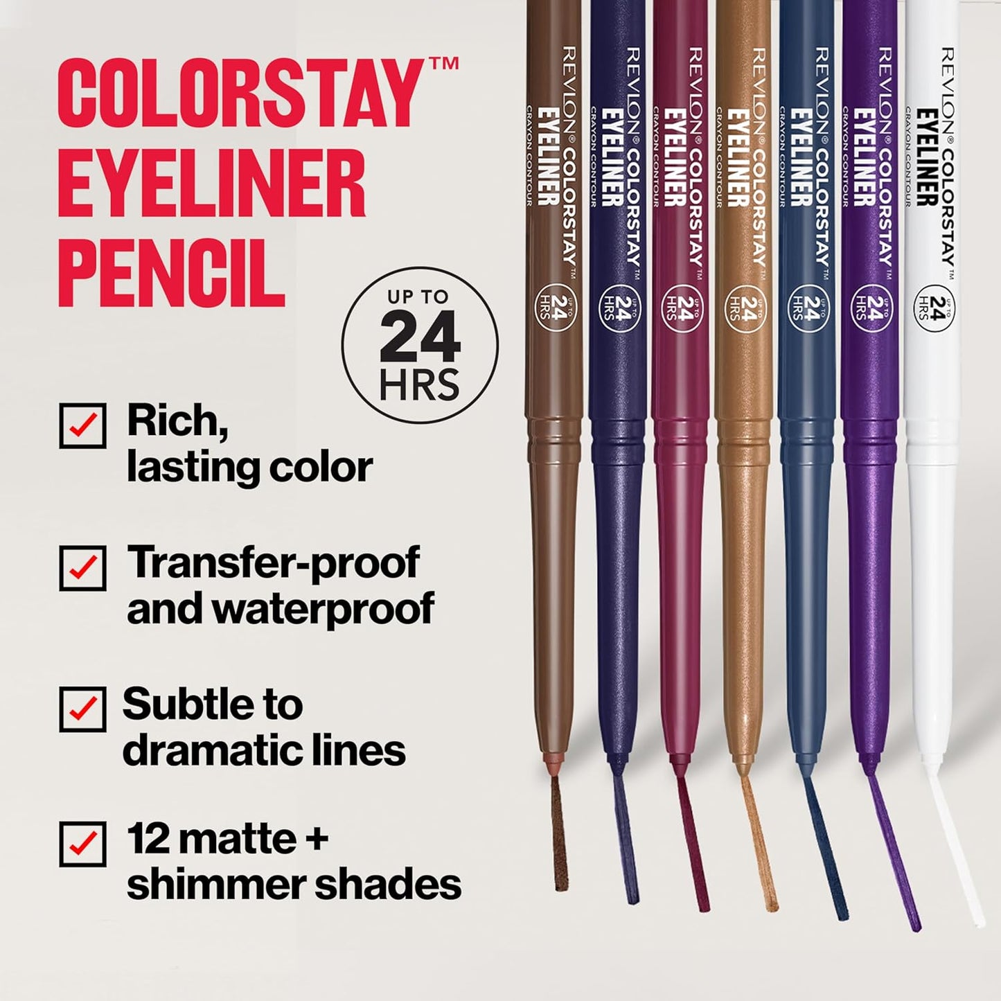 Colorstay Pencil Waterproof Eyeliner, Smudge-Proof, Eye Makeup with Built-In Sharpener, 202 Black Brown, 0.01 Oz