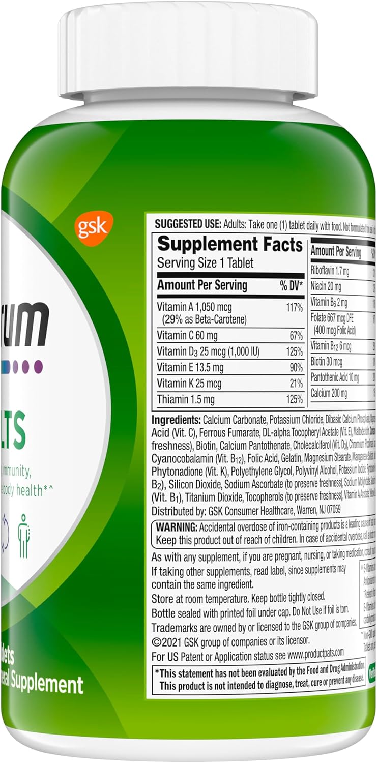Adult Multivitamin/Multimineral Supplement with Antioxidants, Zinc, Vitamin D3 and B Vitamins, Gluten Free, Non-Gmo Ingredients - 200 Count