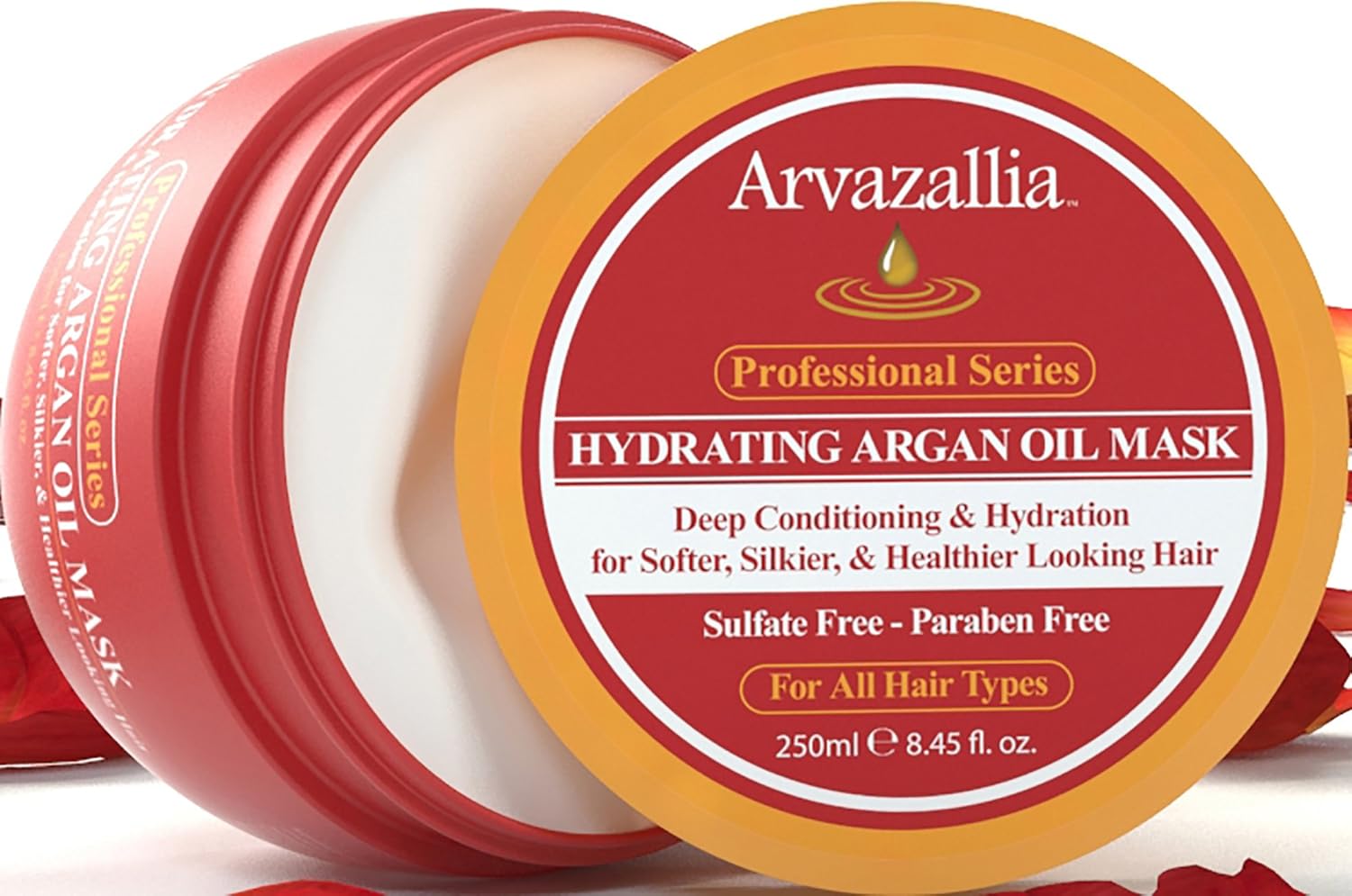 Hydrating Argan Oil Hair Mask and Deep Conditioner for Dry or Damaged Hair (8.45 Oz Jar)