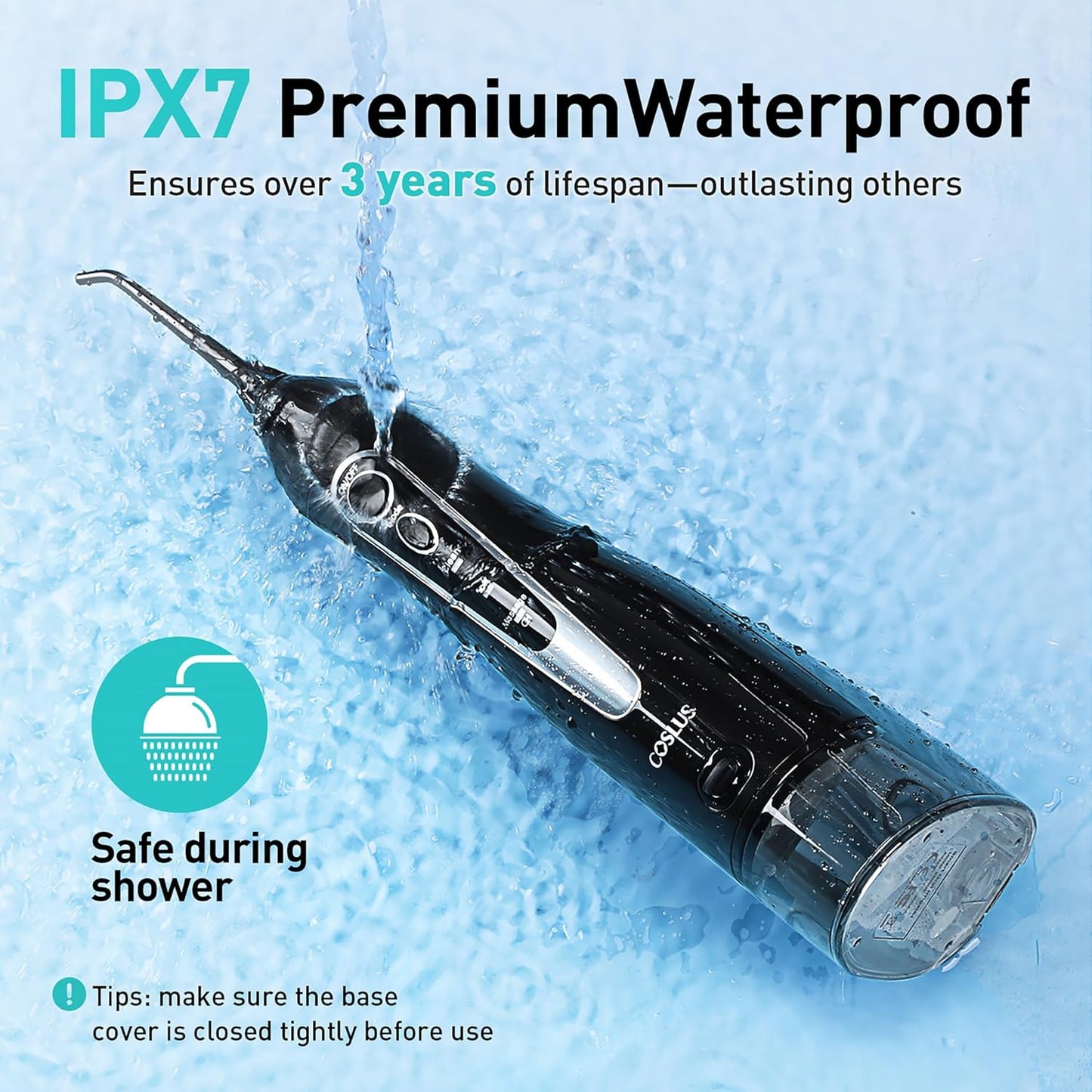 Water Dental Flosser Teeth Pick: Portable Cordless Oral Irrigator 300ML Rechargeable Travel Irrigation Cleaner IPX7 Waterproof Electric Flossing Machine for Teeth Cleaning C20(F5020E)
