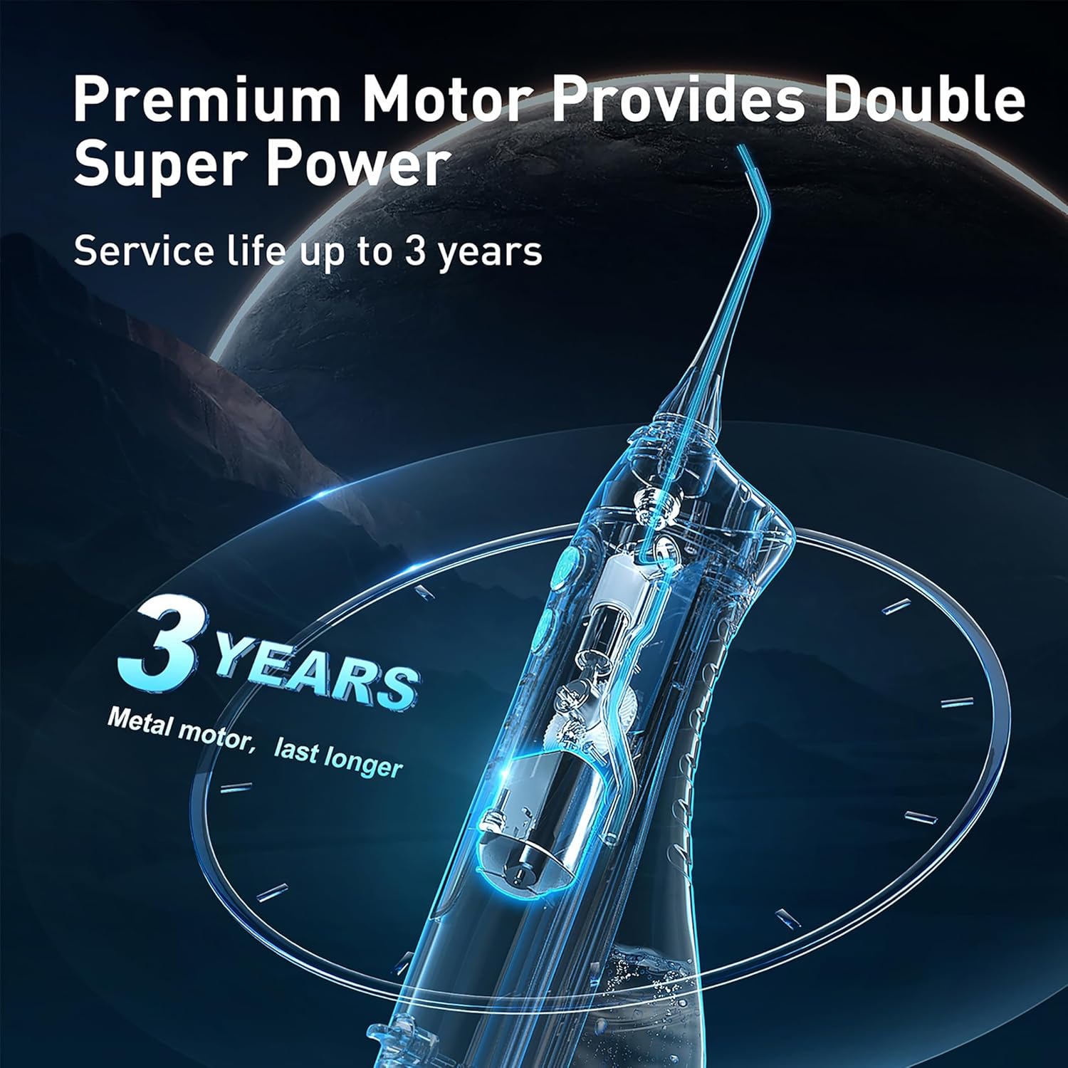 Water Dental Flosser Teeth Pick: Portable Cordless Oral Irrigator 300ML Rechargeable Travel Irrigation Cleaner IPX7 Waterproof Electric Flossing Machine for Teeth Cleaning C20(F5020E)
