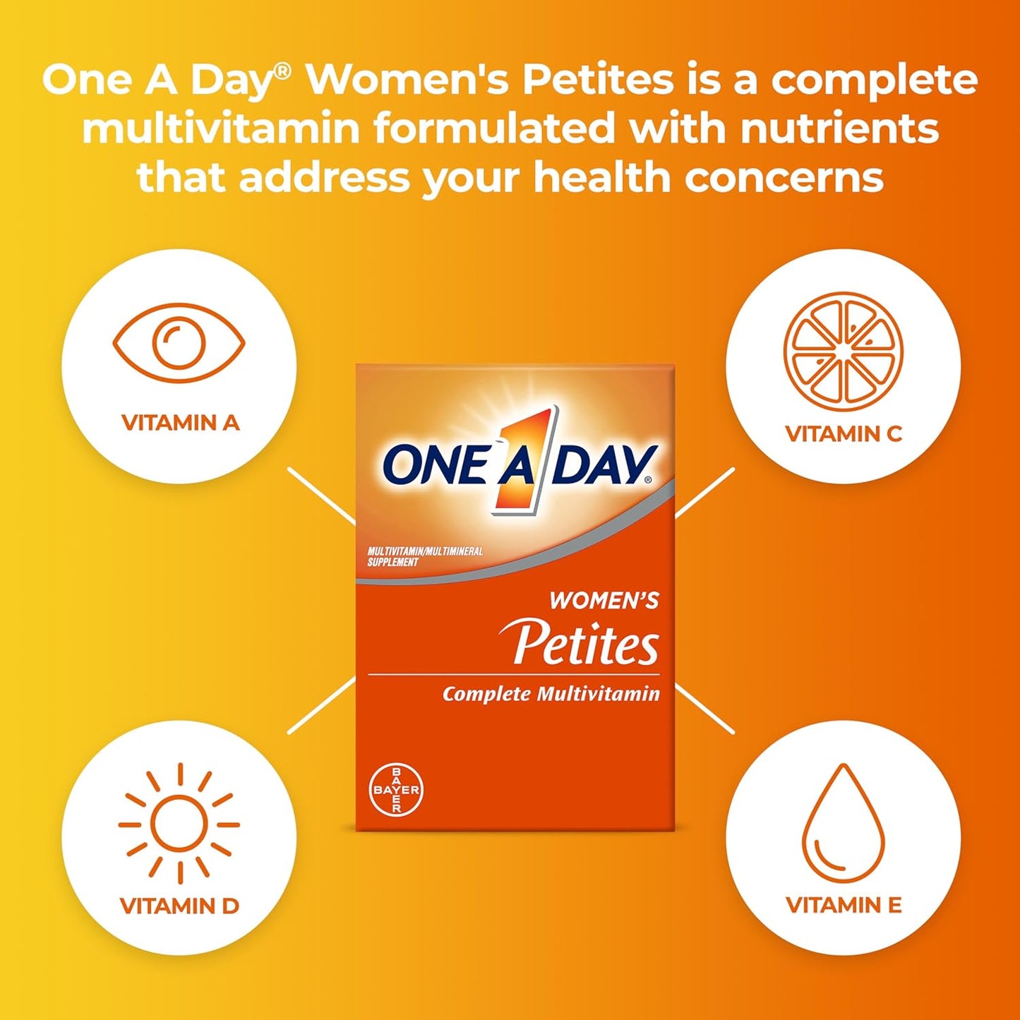 Women’S Petites Multivitamin,Supplement with Vitamin A, C, D, E and Zinc for Immune Health Support, B Vitamins, Biotin, Folate (As Folic Acid) & More,Tablet, 160 Count