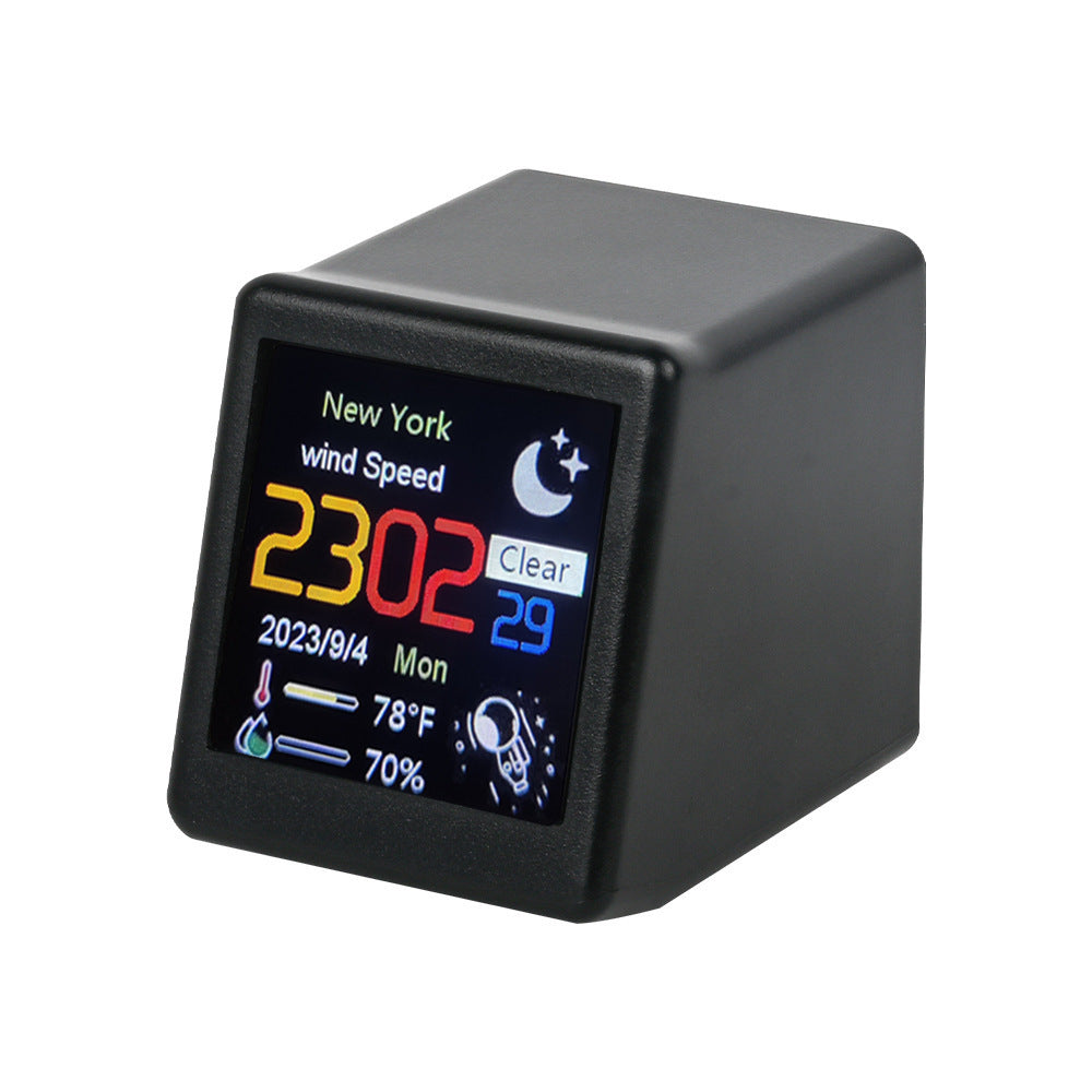 Digital Table Clock with Weather Display - Small TV Design