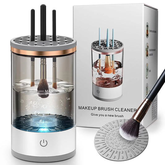 Electric Makeup Brush Cleaner Machine, USB Make up Brush Cleaner,Portable Electric Makeup Brush Cleaner, Makeup Brush Cleaner Machine with Makeup Brush Cleaner Mat for All Size Makeup Brush