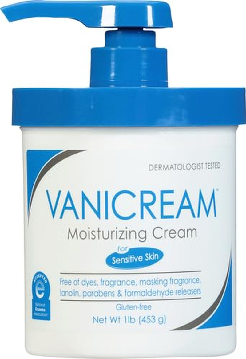 Moisturizing Skin Cream with Pump Dispenser - 16 Fl Oz (1 Lb) - Moisturizer Formulated without Common Irritants for Those with Sensitive Skin