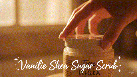 Vanilla Shea Body Scrub – Exfoliating & Hydrating Sugar Scrub 18oz