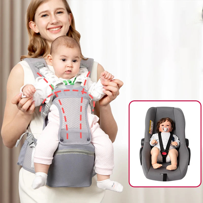 Newborn Baby Carrier Wrap with Hipseat