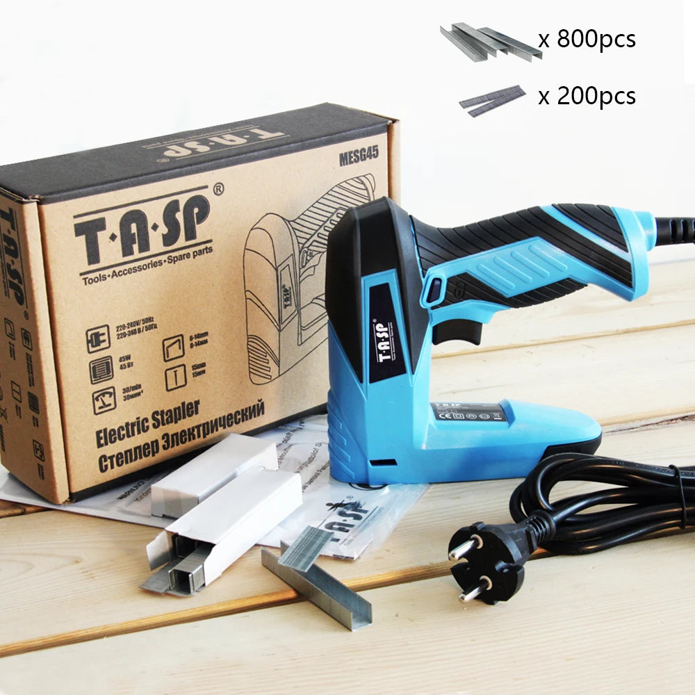 230V 2 in 1 Electric Staple Gun Construction Stapler Nail Tacker for Diyer Home Owners Upholstery Renovation Power Tools