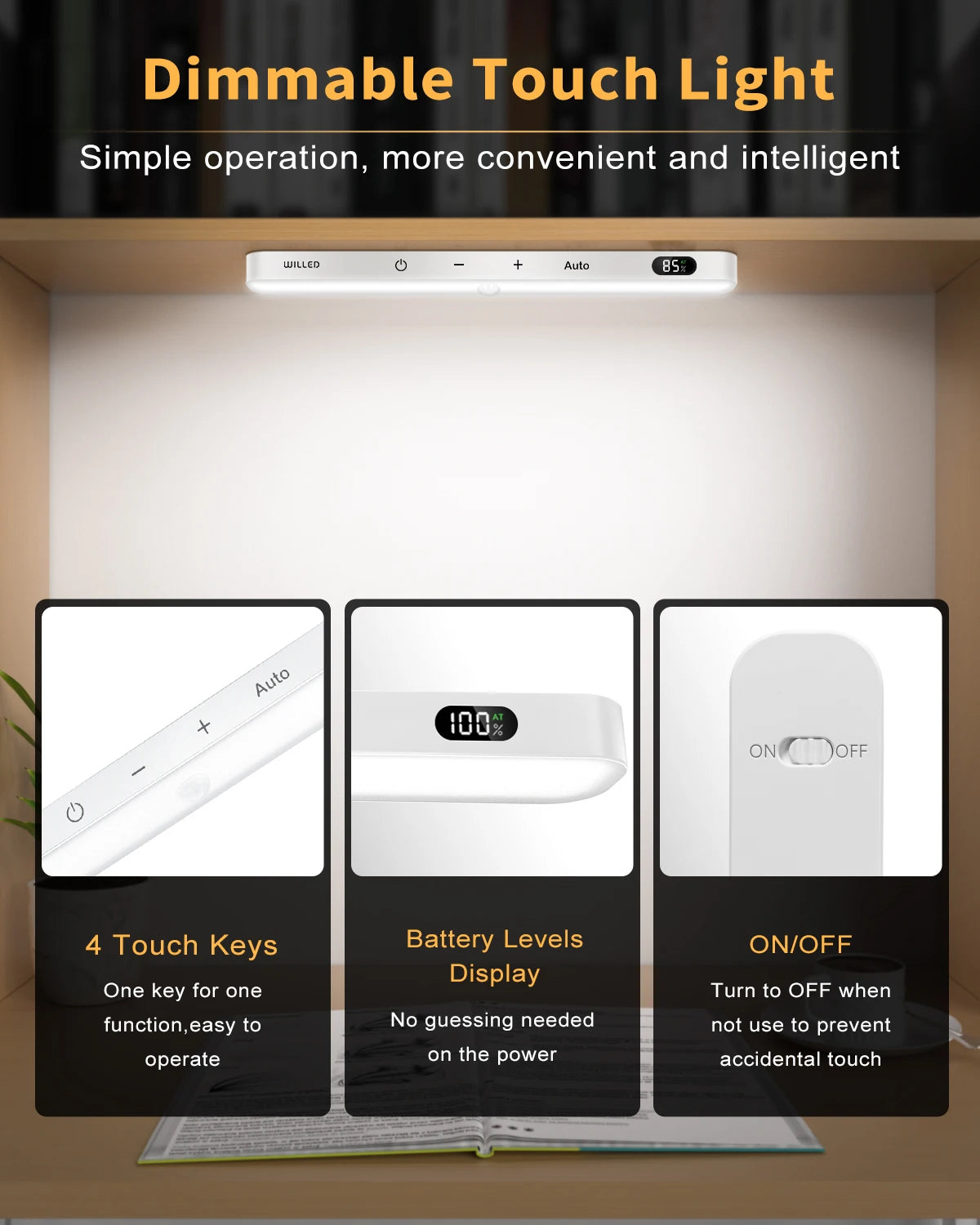 Motion Sensor Cabinet Light - 60 LED Rechargeable