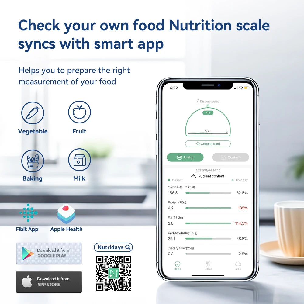 Smart Kitchen Scale – Digital Food Scale with App