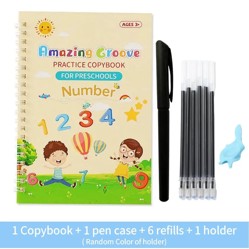 Copy Book Magic Practice Children's Book Reusable Free Wipe Children's Toys Writing Stickers English Copy Book Practice Parent