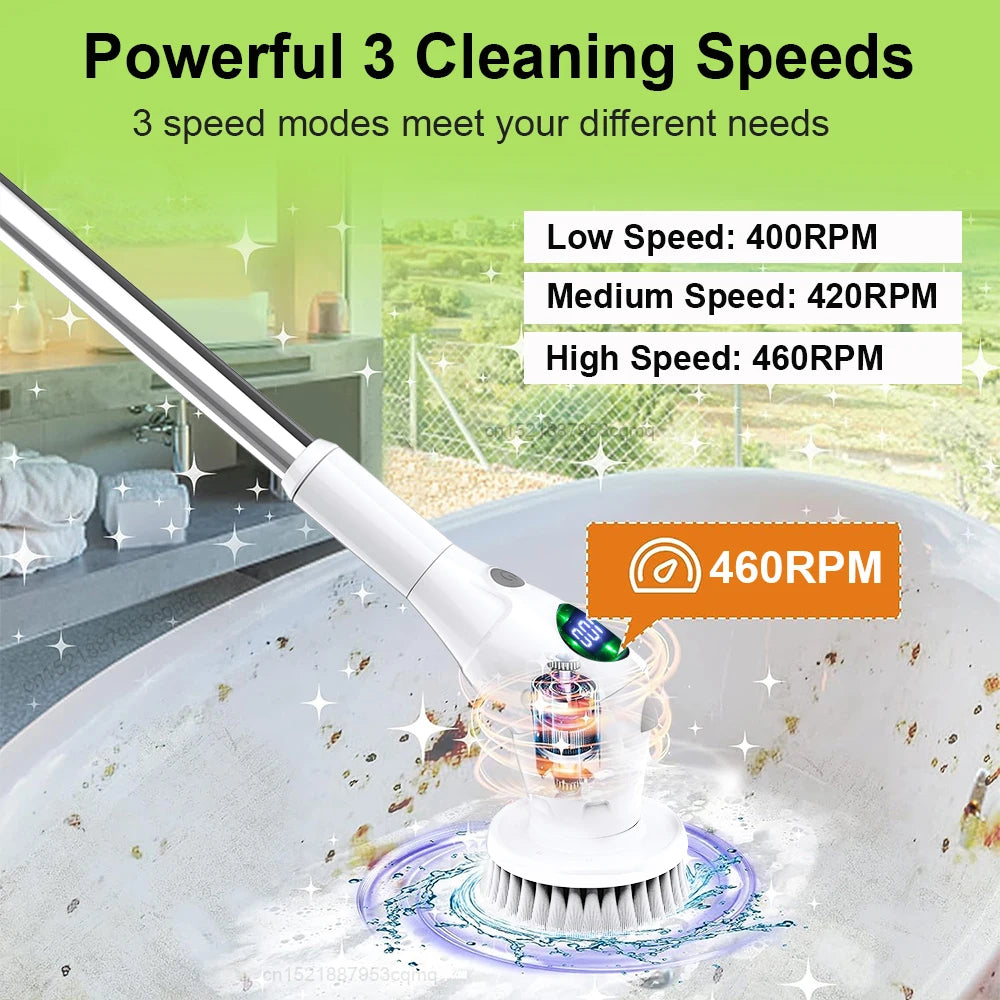 8-in-1 Electric Cleaning Brush, Wireless Rotating Scrubber