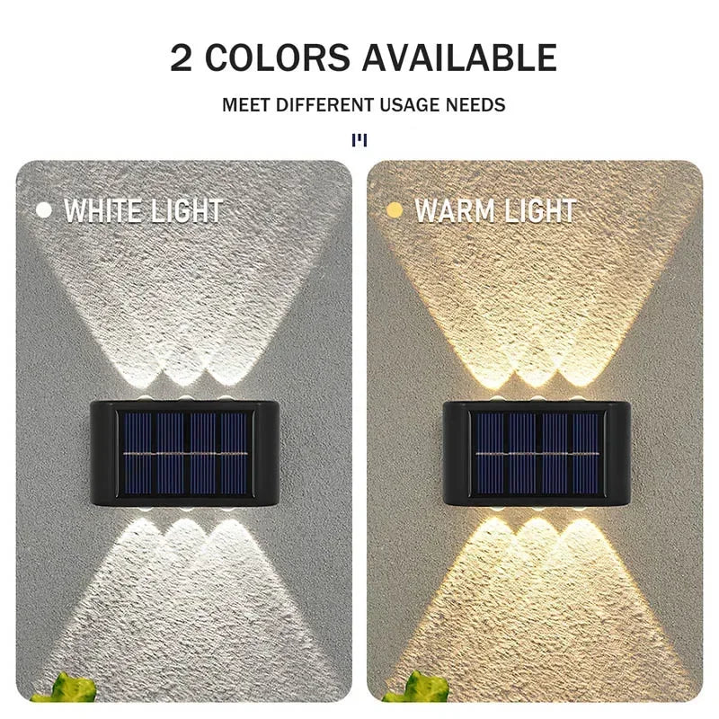 Waterproof Solar Wall Light, Outdoor Up & Down LED Lamp